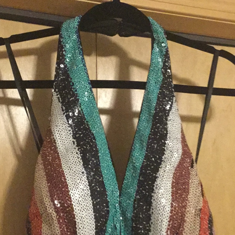 JOVANI Striped Mini Dress - Picture 4 of 12
